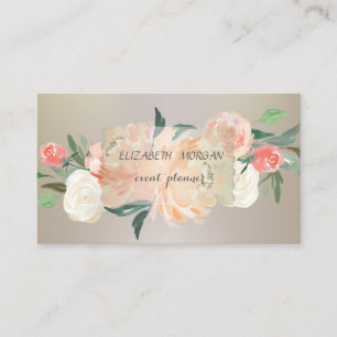 Tarjeta De Visita Elegante Profesional Vintage, Flores
