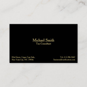 Tarjeta De Visita Elegante profesional y moderno Personalizado Black