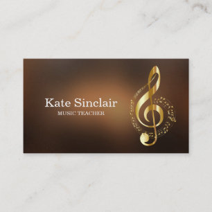 Tarjeta De Visita Elegante profesor de música Piano Keys musical