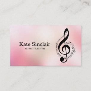 Tarjeta De Visita Elegante profesor de música piano Keys musical