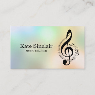 Tarjeta De Visita Elegante profesor de música piano Keys musical