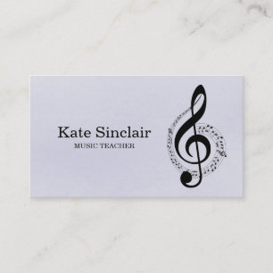 Tarjeta De Visita Elegante profesor de música piano Keys musical