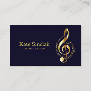 Tarjeta De Visita Elegante profesor de música Piano Keys musical