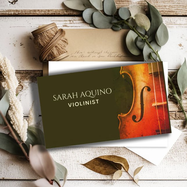 Tarjeta De Visita Elegante profesor de música violinista violinista (Subido por el creador)