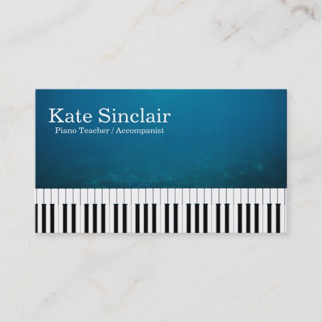 Tarjeta De Visita Elegante profesor de piano profesional de música m (Anverso)