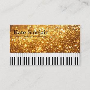Tarjeta De Visita Elegante profesor de piano profesional de música m