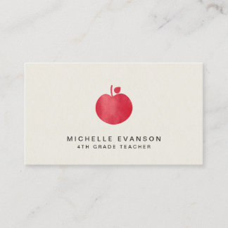 Tarjeta De Visita Elegante Profesor Instructor Profesional Manzana R