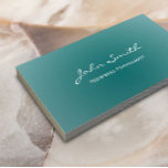 Tarjeta De Visita Elegante psicólogo verde Verde azulado<br><div class="desc">Tarjeta de visita suave de un psicólogo verde Verde azulado.</div>