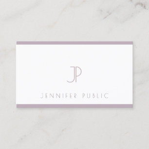 Tarjeta De Visita Elegante Purple Modern Simple Minimalista Lujo