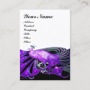 Tarjeta De Visita ELEGANTE PURPLE PEACOCK JEWEL White