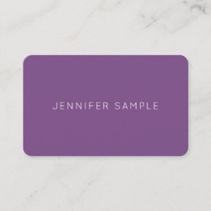Tarjeta De Visita Elegante Purple Simple Moderno Moda de lujo