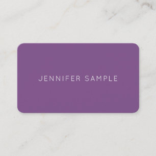 Tarjeta De Visita Elegante Purple Sleek Diseño Moderno Moda de lujo