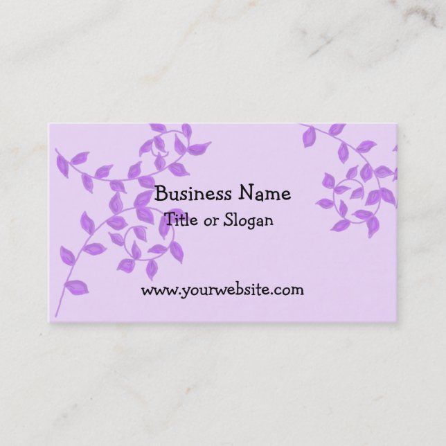 Tarjeta De Visita Elegante Purple Vines Business Design (Anverso)