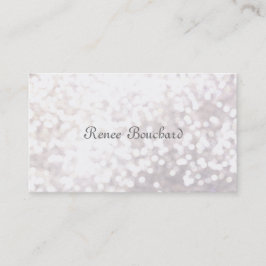 Tarjeta De Visita Elegante Purpurina blanco Bokeh Event Planner