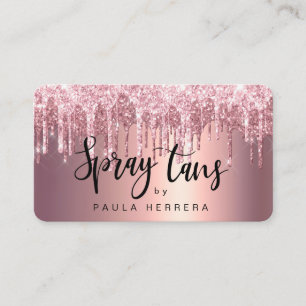 Tarjeta De Visita Elegante purpurina de cobre rosa de oro gotea tanq