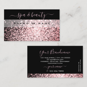 Tarjeta De Visita Elegante Purpurina de esparcen rosado negro profes