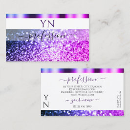 Tarjeta De Visita Elegante Purpurina de espuma morada rosada rosada 