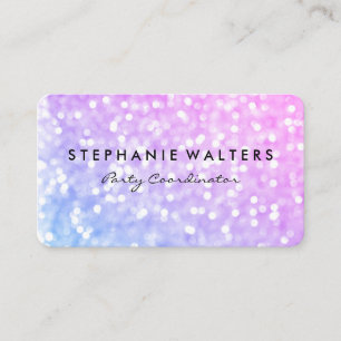 Tarjeta De Visita Elegante Purpurina de glamour