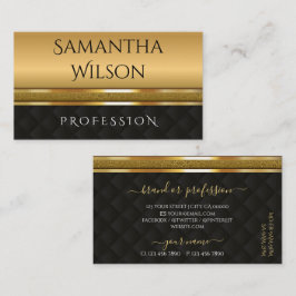 Tarjeta De Visita Elegante Purpurina de lujo moderno, banda de oro