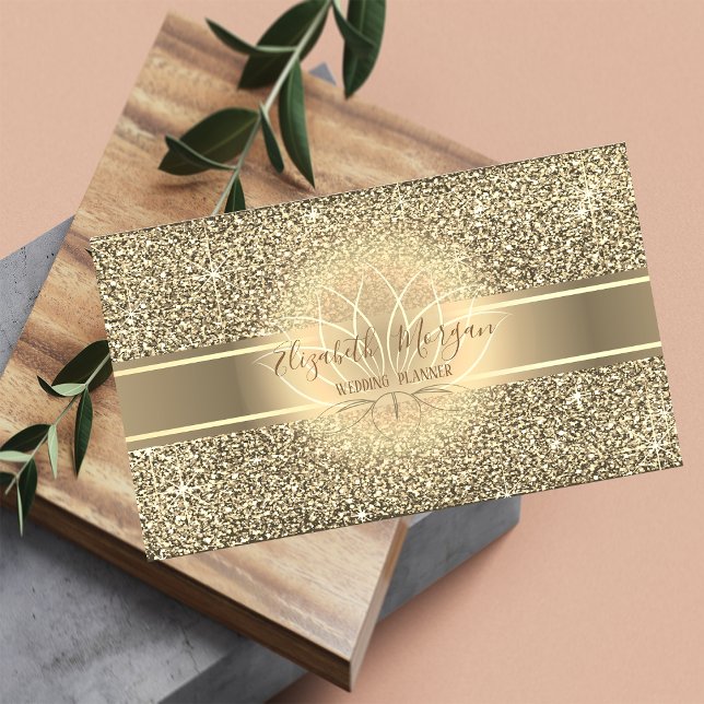 Tarjeta De Visita Elegante Purpurina de lujo moderno, banda de oro,  (Subido por el creador)