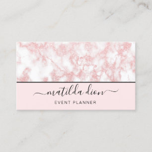 Tarjeta De Visita Elegante purpurina de mármol purpurina rosa rosa d