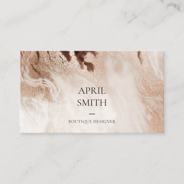 Tarjeta De Visita Elegante Purpurina de oro Agate Textura de mármol  (Anverso)