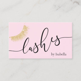 Tarjeta De Visita Elegante purpurina de oro de pollo con azotes rosa