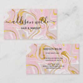 Tarjeta De Visita Elegante Purpurina de oro Marble Moda moderna