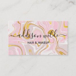 Tarjeta De Visita Elegante Purpurina de oro Marble Moda moderna