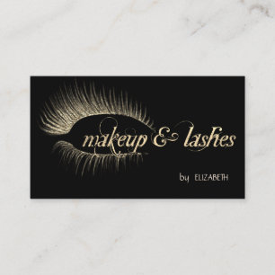 Tarjeta De Visita Elegante Purpurina de oro moderno latigazos, maqui