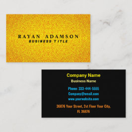 Tarjeta De Visita Elegante Purpurina de oro negro - Lujo único