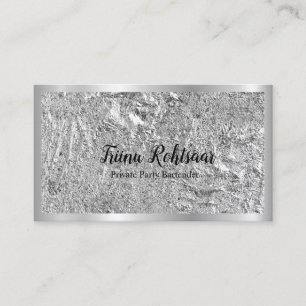 Tarjeta De Visita Elegante Purpurina de oro plateado metálico