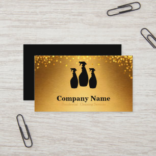 Tarjeta De Visita Elegante Purpurina de servicio de limpieza acuarel