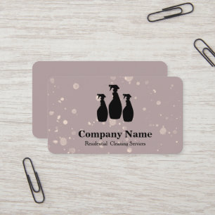 Tarjeta De Visita Elegante Purpurina de servicio de limpieza acuarel