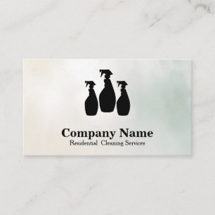 Tarjeta De Visita Elegante Purpurina de servicio de limpieza acuarel