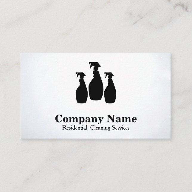 Tarjeta De Visita Elegante Purpurina de servicio de limpieza acuarel (Anverso)