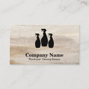 Tarjeta De Visita Elegante Purpurina de servicio de limpieza acuarel