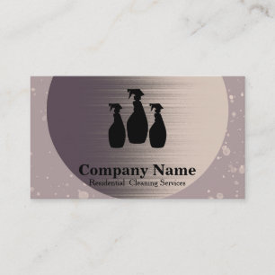 Tarjeta De Visita Elegante Purpurina de Servicio de Limpieza Bokeh B
