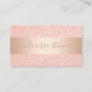 Tarjeta De Visita Elegante purpurina dorado de cobre geométrico rosa