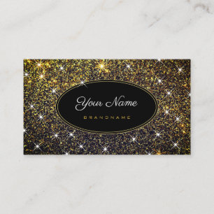 Tarjeta De Visita Elegante Purpurina dorado elegante de pelo estrell