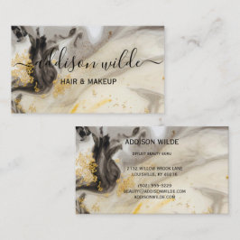 Tarjeta De Visita Elegante Purpurina dorado Marble Moda moderna