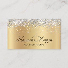 Tarjeta De Visita Elegante Purpurina dorado pálido satinado Ombre pl