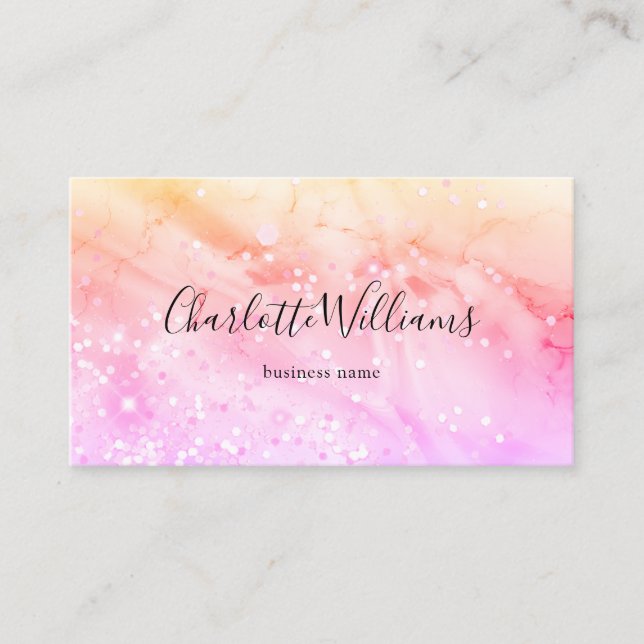 Tarjeta De Visita Elegante Purpurina elegante de tinta de tinta de a (Anverso)