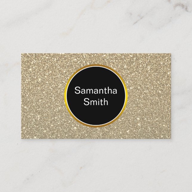 Tarjeta De Visita Elegante Purpurina Faux Gold Event Planner (Anverso)