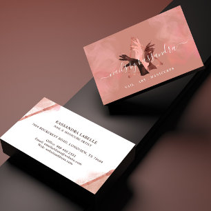 Tarjeta De Visita Elegante Purpurina Glam Nail Art Hands Manicure Sa