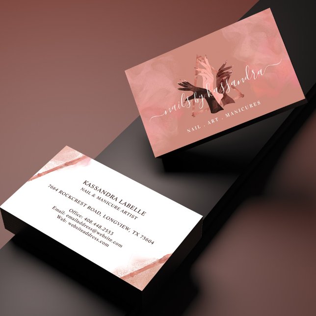 Tarjeta De Visita Elegante Purpurina Glam Nail Art Hands Manicure Sa (Subido por el creador)