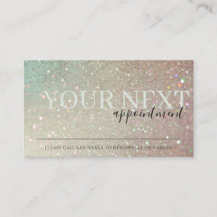 Tarjeta De Visita Elegante Purpurina Green Pink Aqua Luminoso Nombra