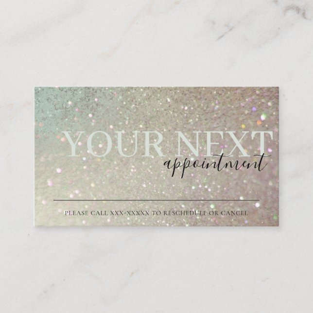 Tarjeta De Visita Elegante Purpurina Green Pink Aqua Luminoso Nombra (Anverso)