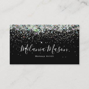 Tarjeta De Visita Elegante Purpurina holográfico artista de las uñas