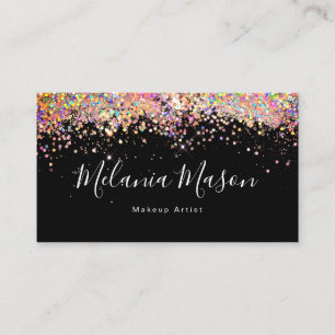 Tarjeta De Visita Elegante Purpurina holográfico artista de las uñas